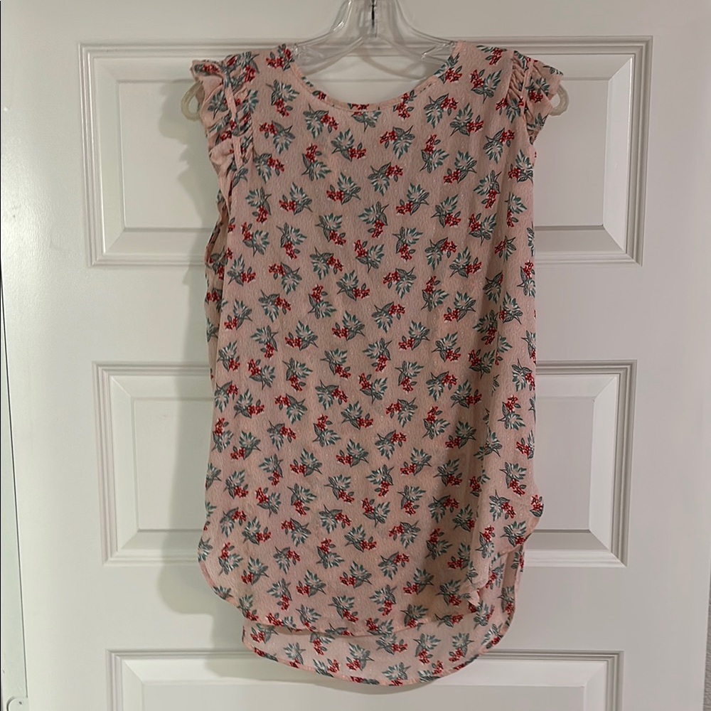 LOFT Floral Print Sleeveless Blouse